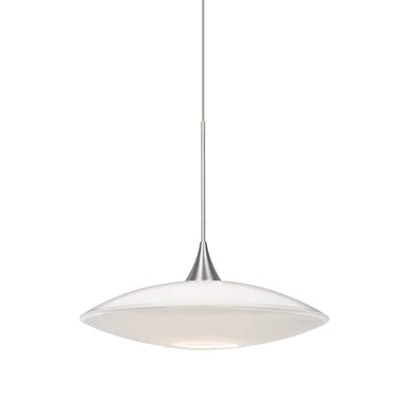 Spazio Cord Pendant, Opal Glossy, Satin Nickel Finish, 1x3W LED